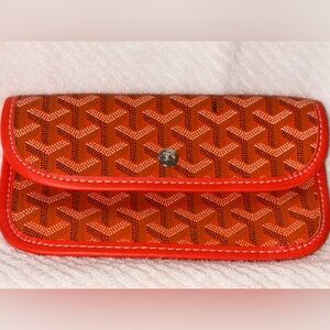 Goyard Goyardine Saint Louis pouch in orange coated canvas
